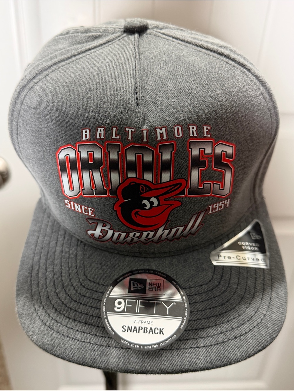 New Era Baltimore Orioles 9FIFTY A-Frame Gray Snapback Hat NWT